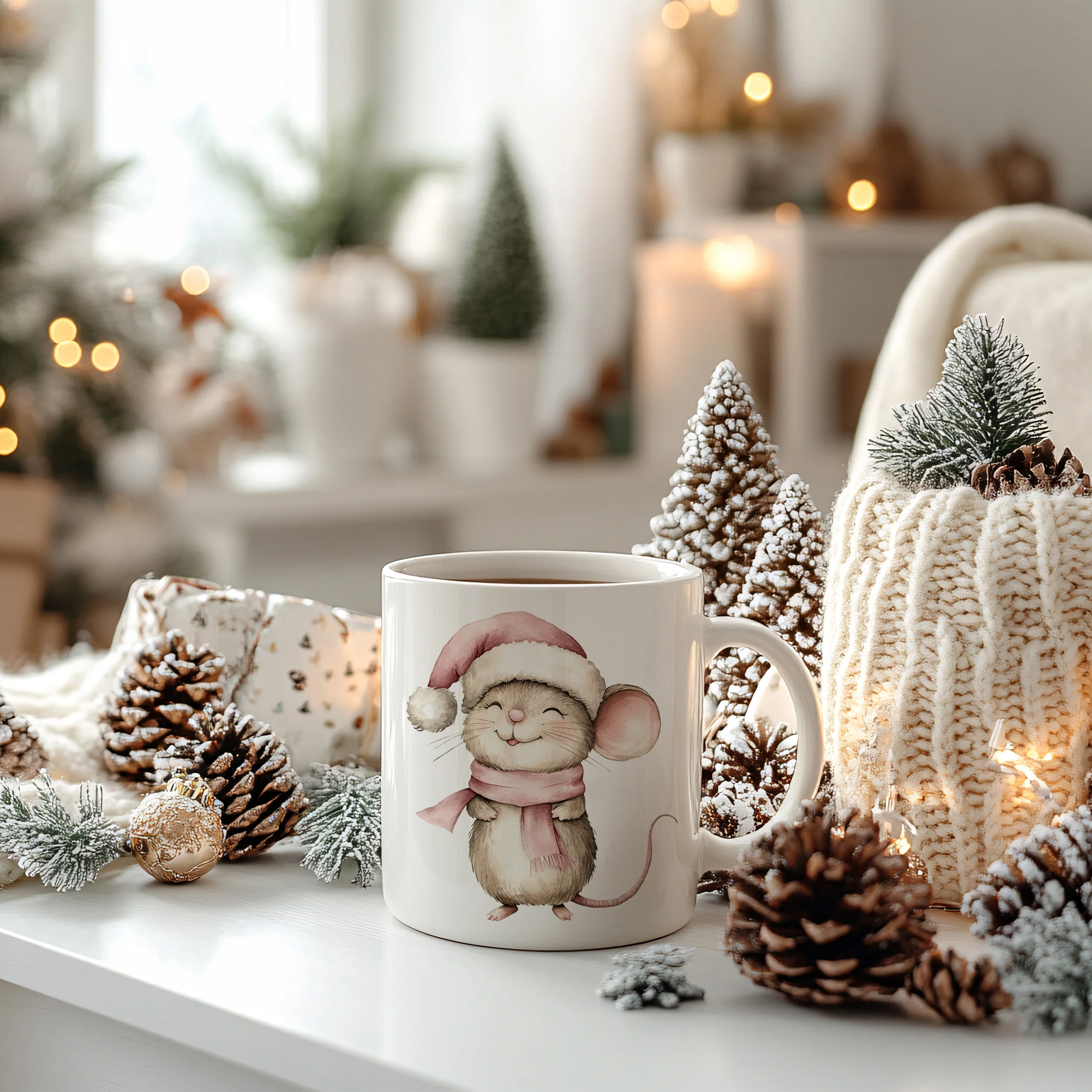 Weihnachtstasse mit fröhlicher Maus - Image 4