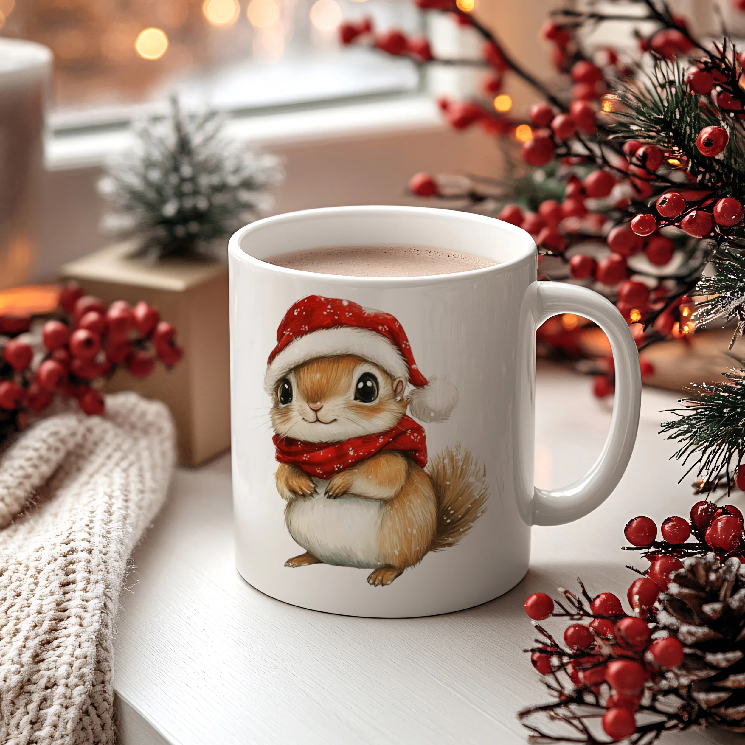 Weihnachtstasse mit niedlichem Eichhörnchen - Image 2