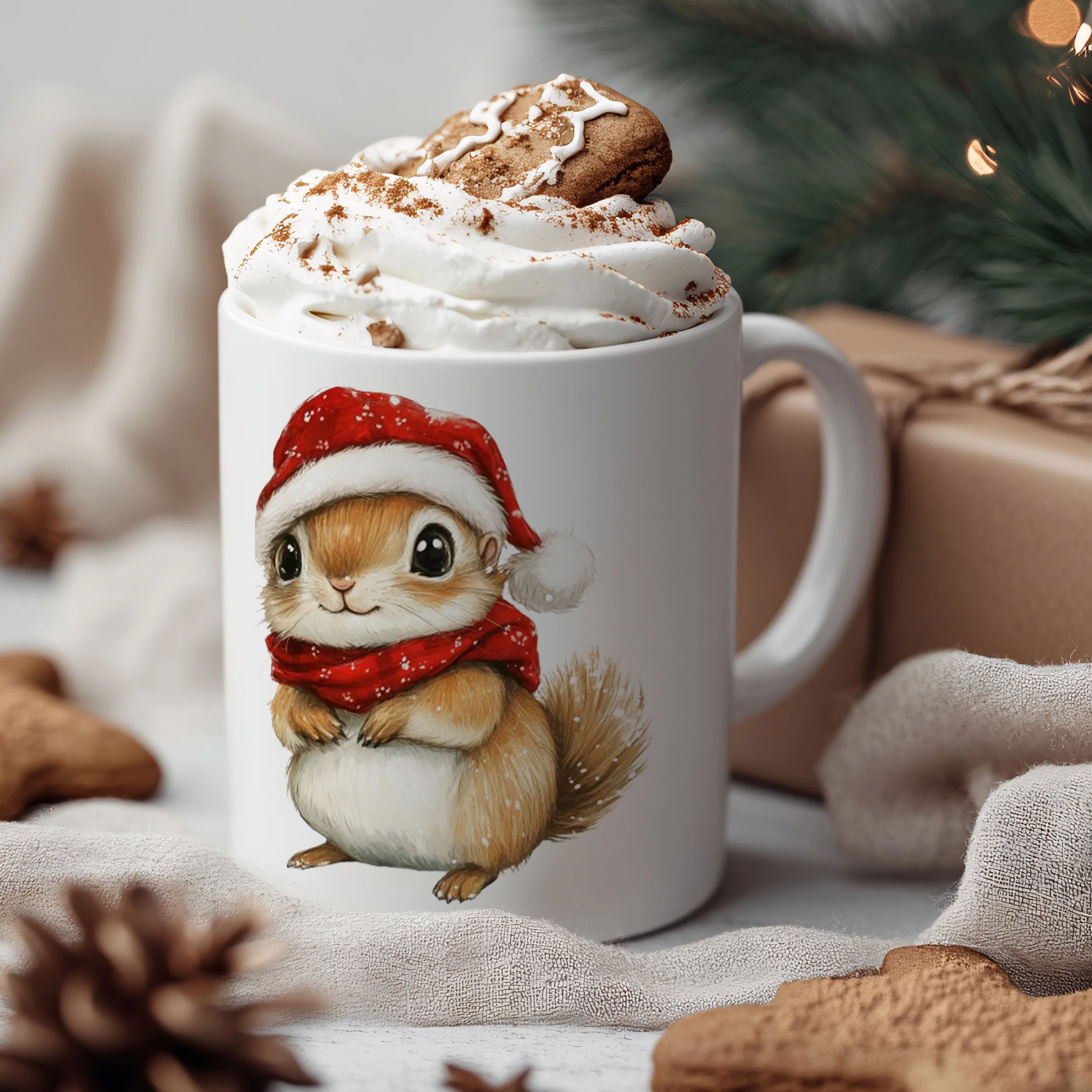 Weihnachtstasse mit niedlichem Eichhörnchen - Image 3