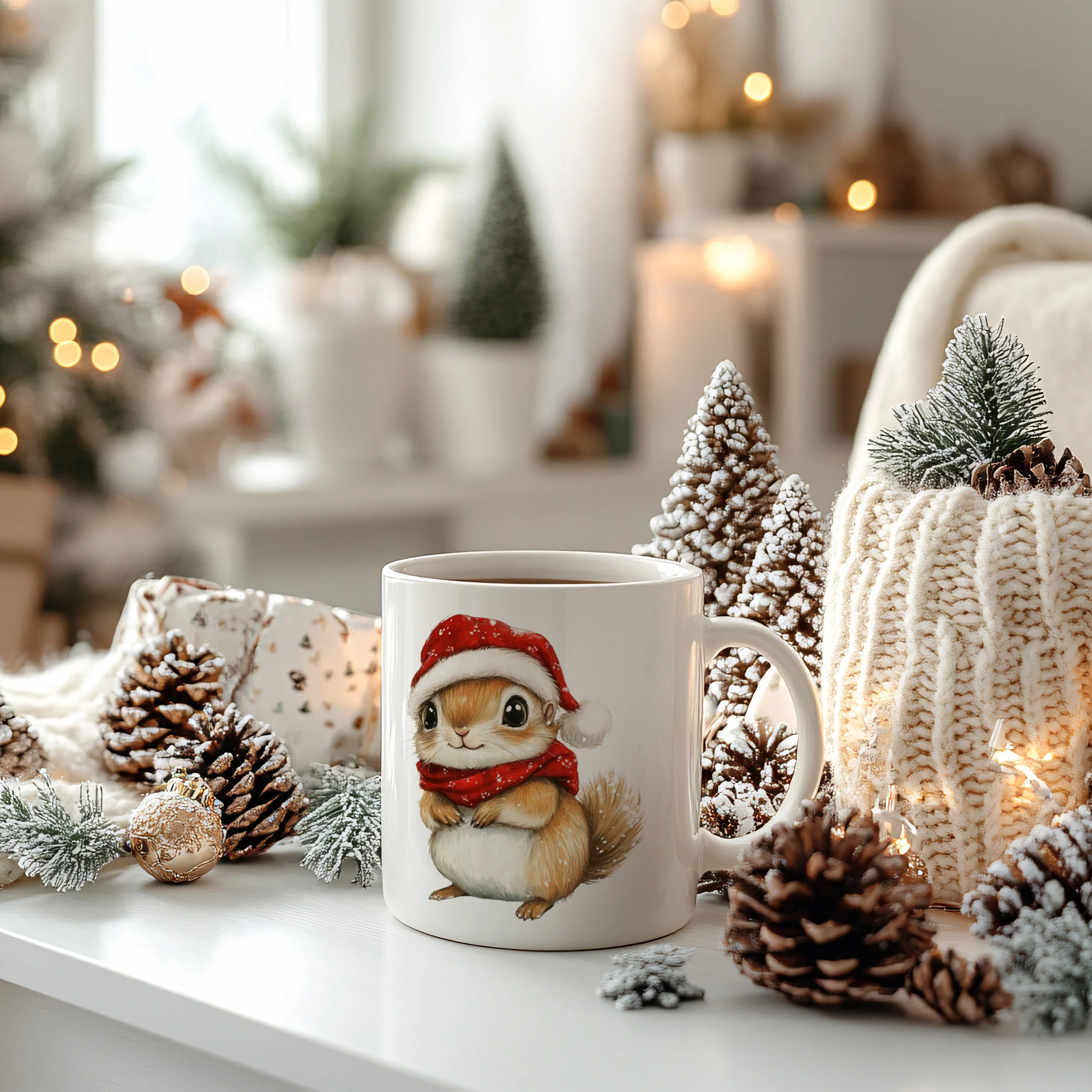 Weihnachtstasse mit niedlichem Eichhörnchen - Image 4