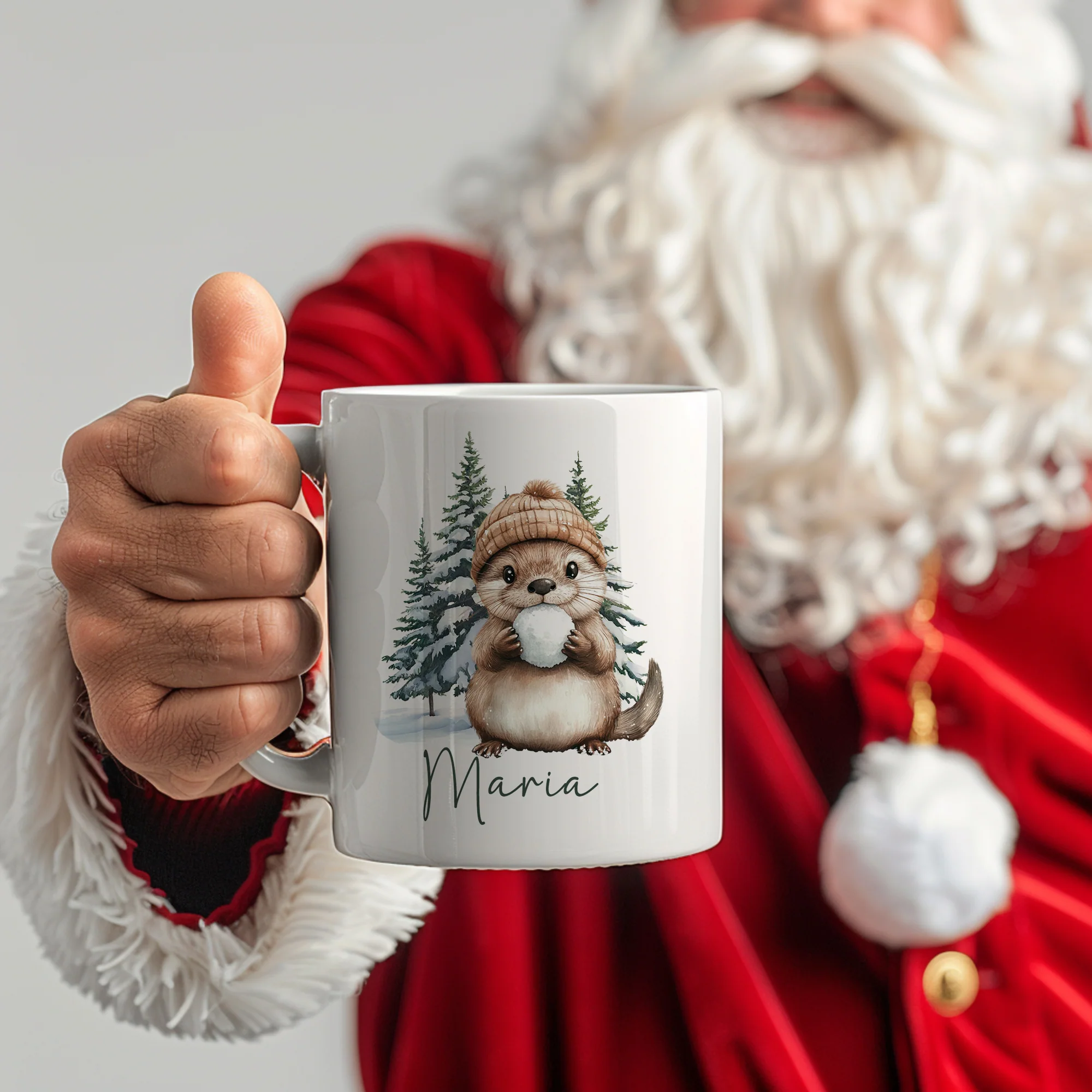 Weihnachtstasse mit niedlichem Otter - Image 2