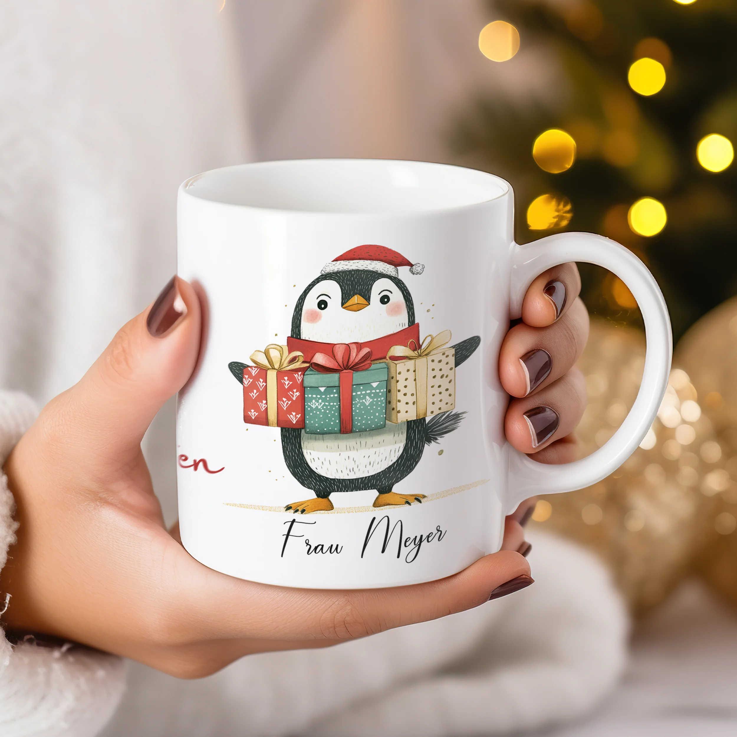 Weihnachtstasse mit Pinguin - Image 3