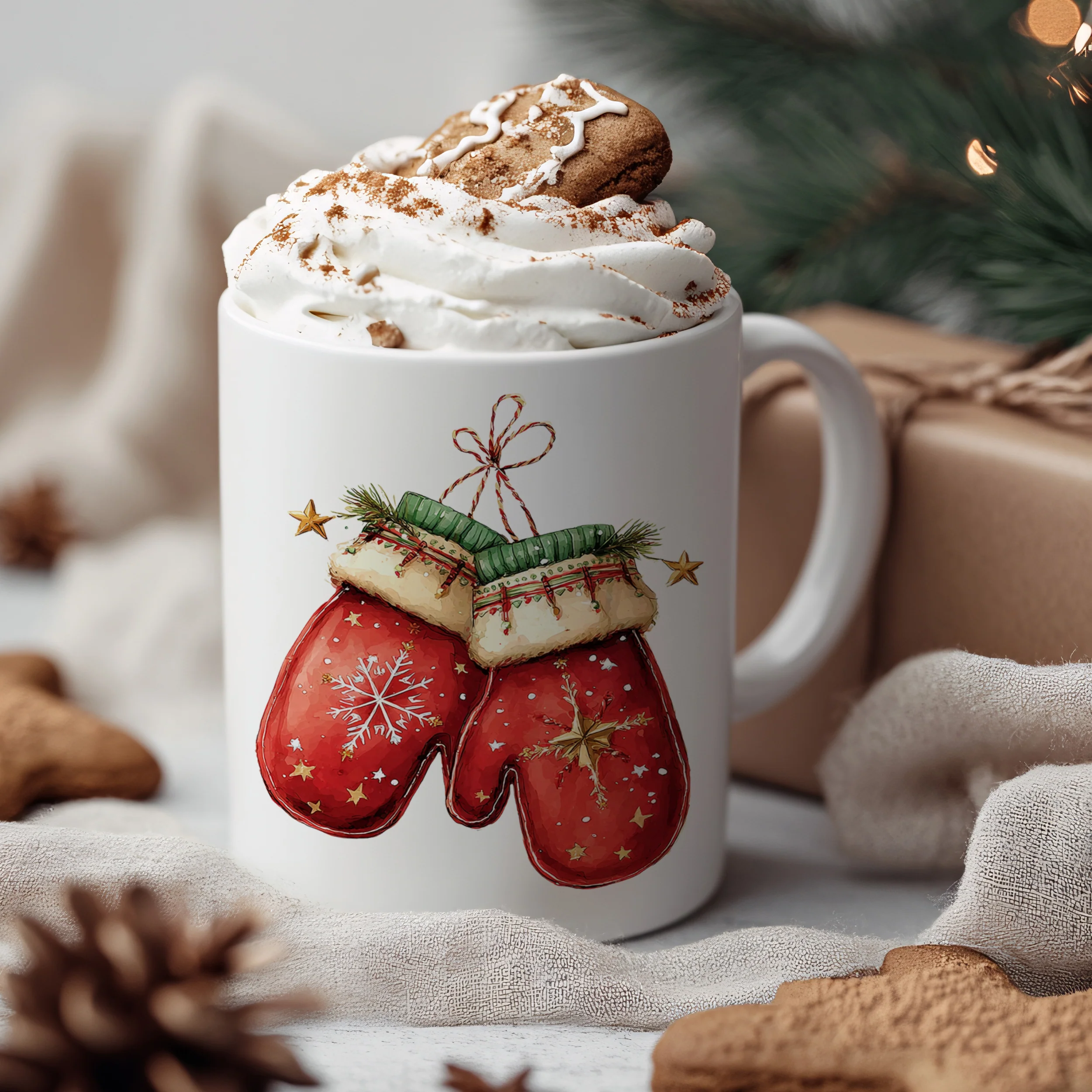 Weihnachtstasse mit roten Handschuhen - Image 3