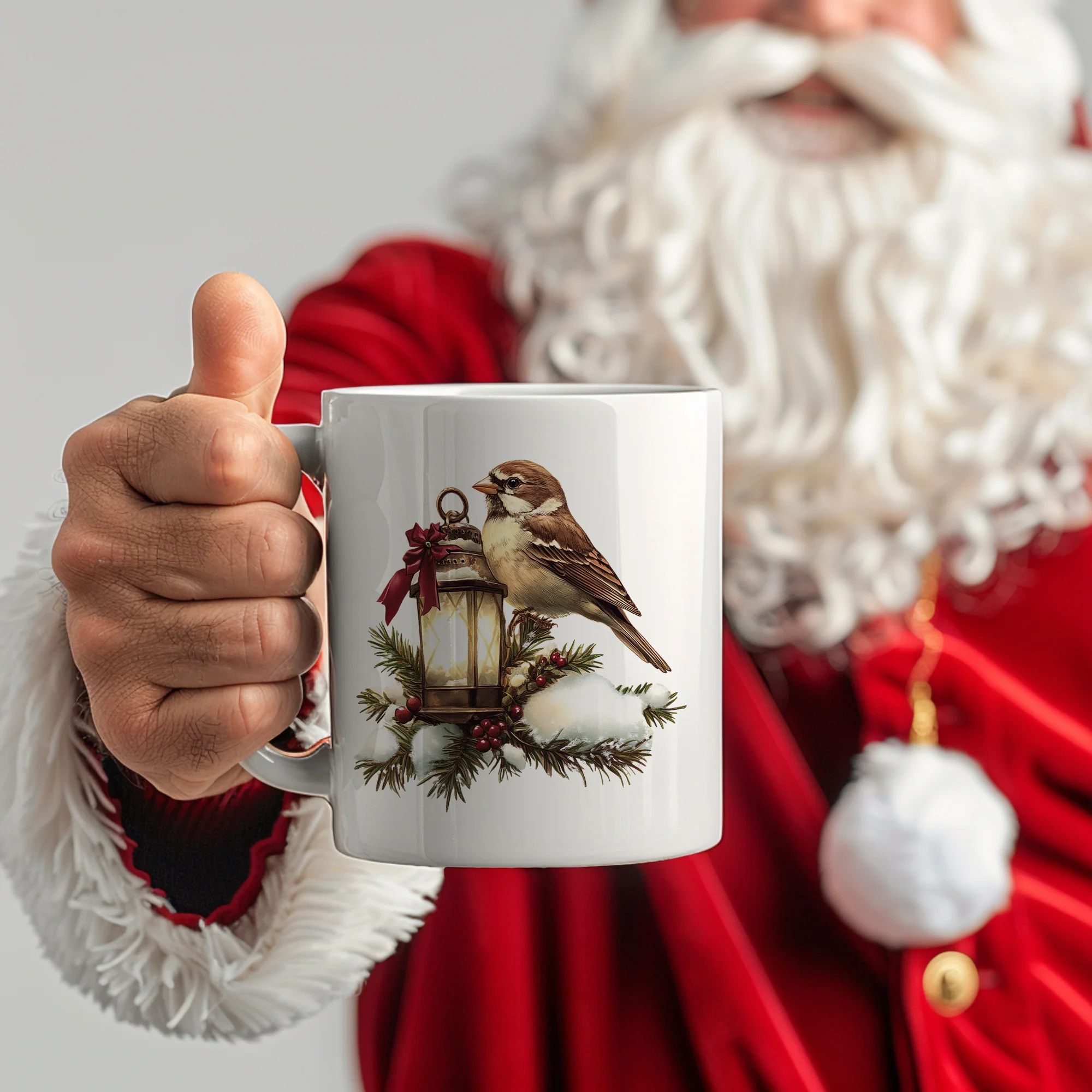 Weihnachtstasse mit Sperling - Image 6