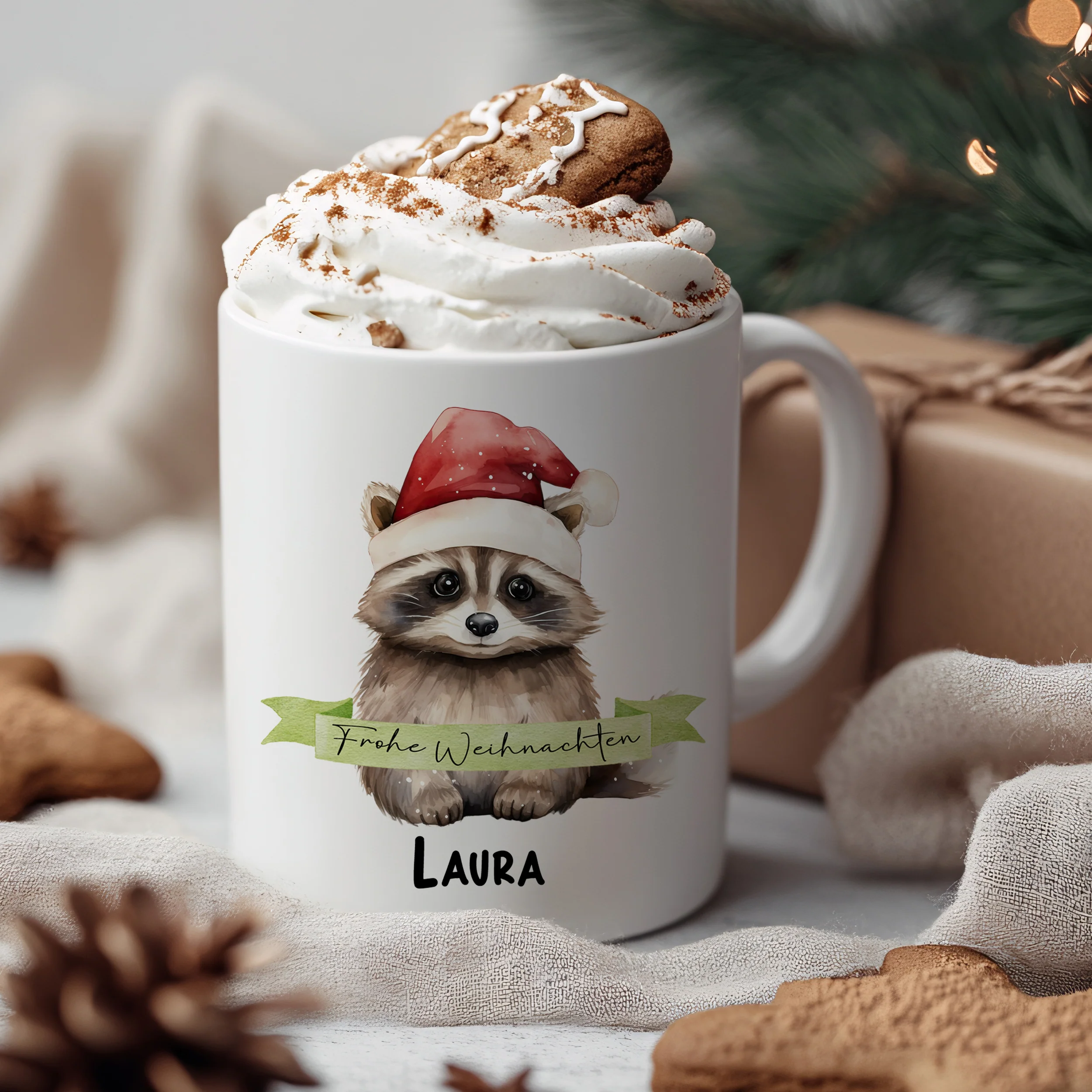 Weihnachtstasse Waschbär - Image 3