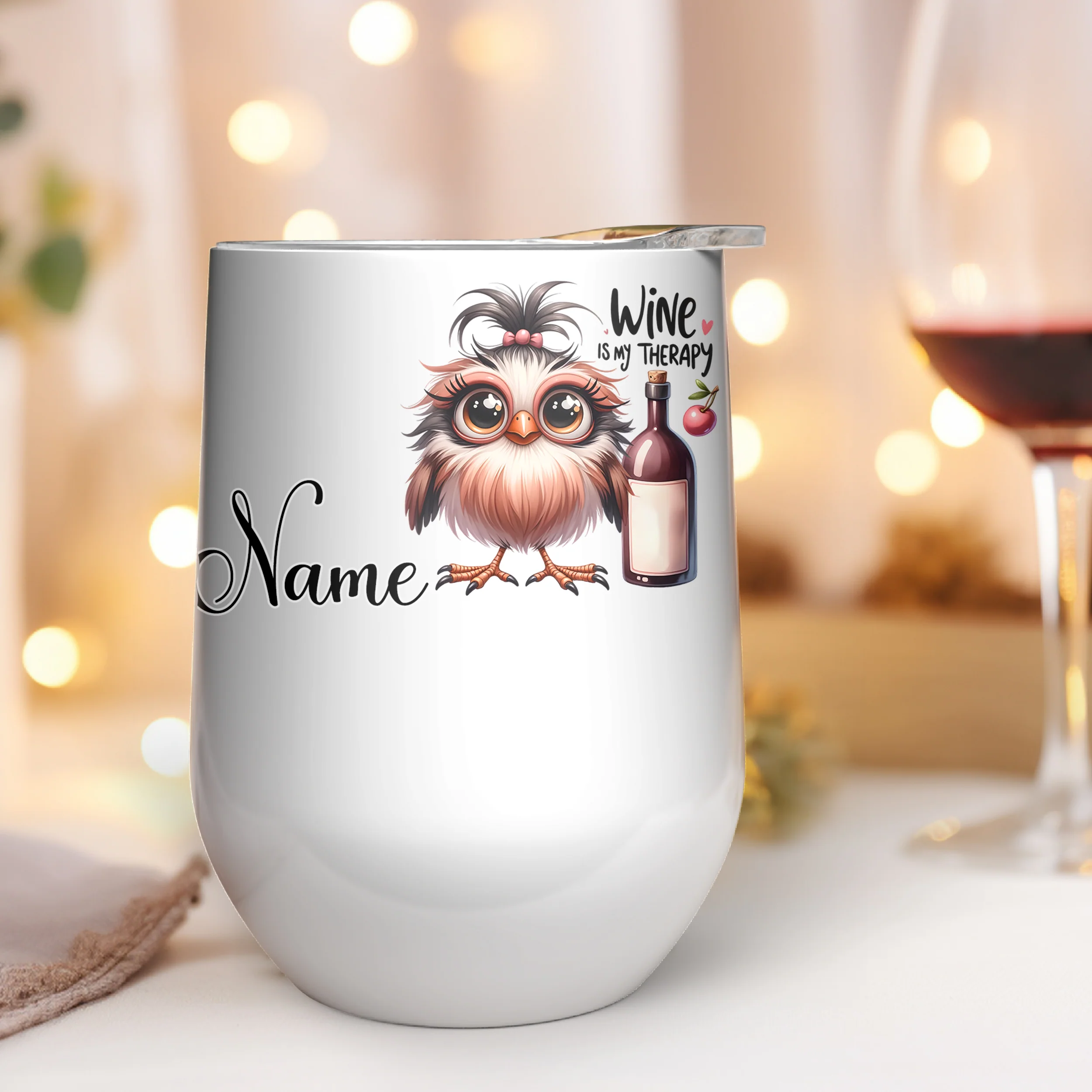 Weinbecher Eule - Wein ist meine Therapie - Image 3