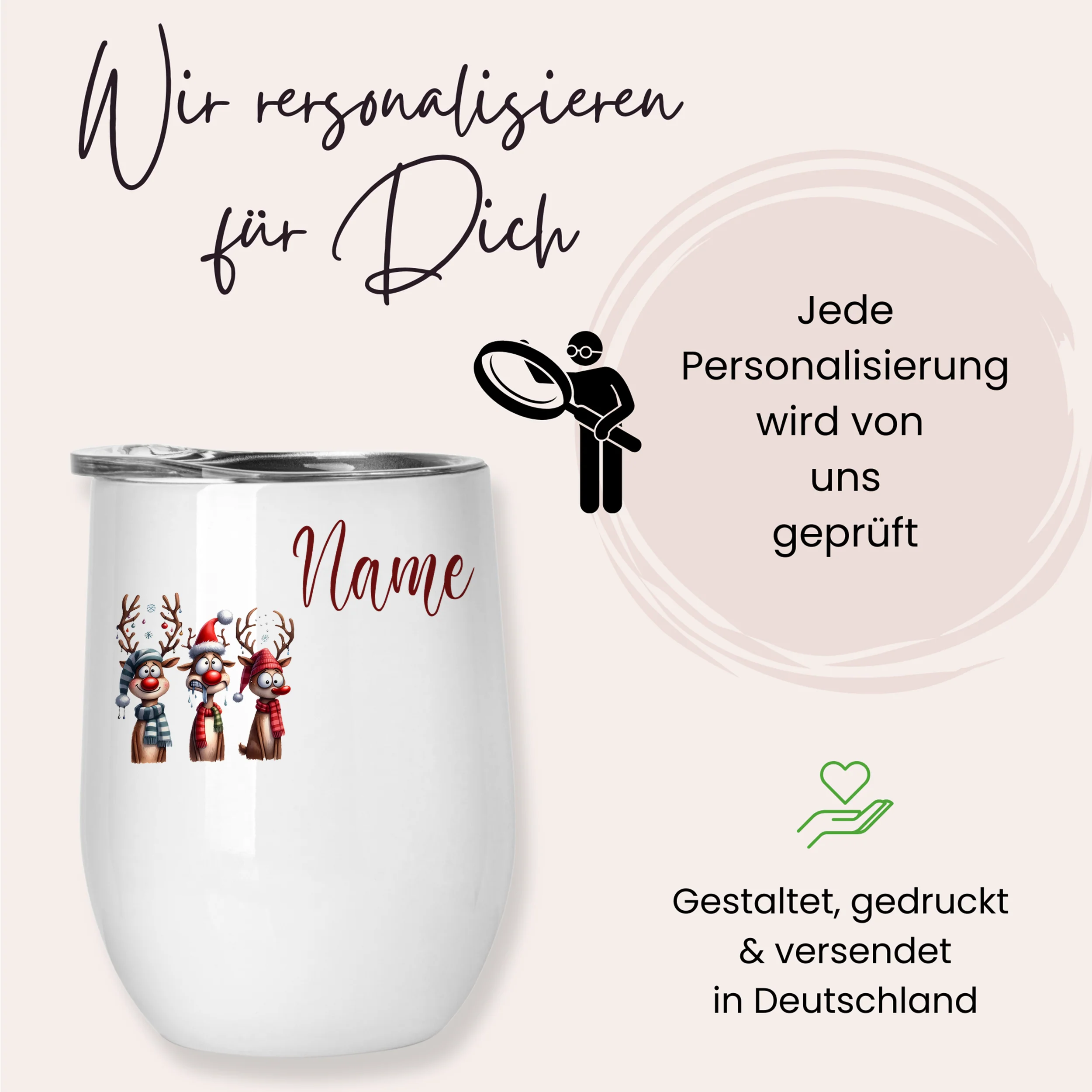 Weinbecher mit fröhlichen Rentieren - Image 5