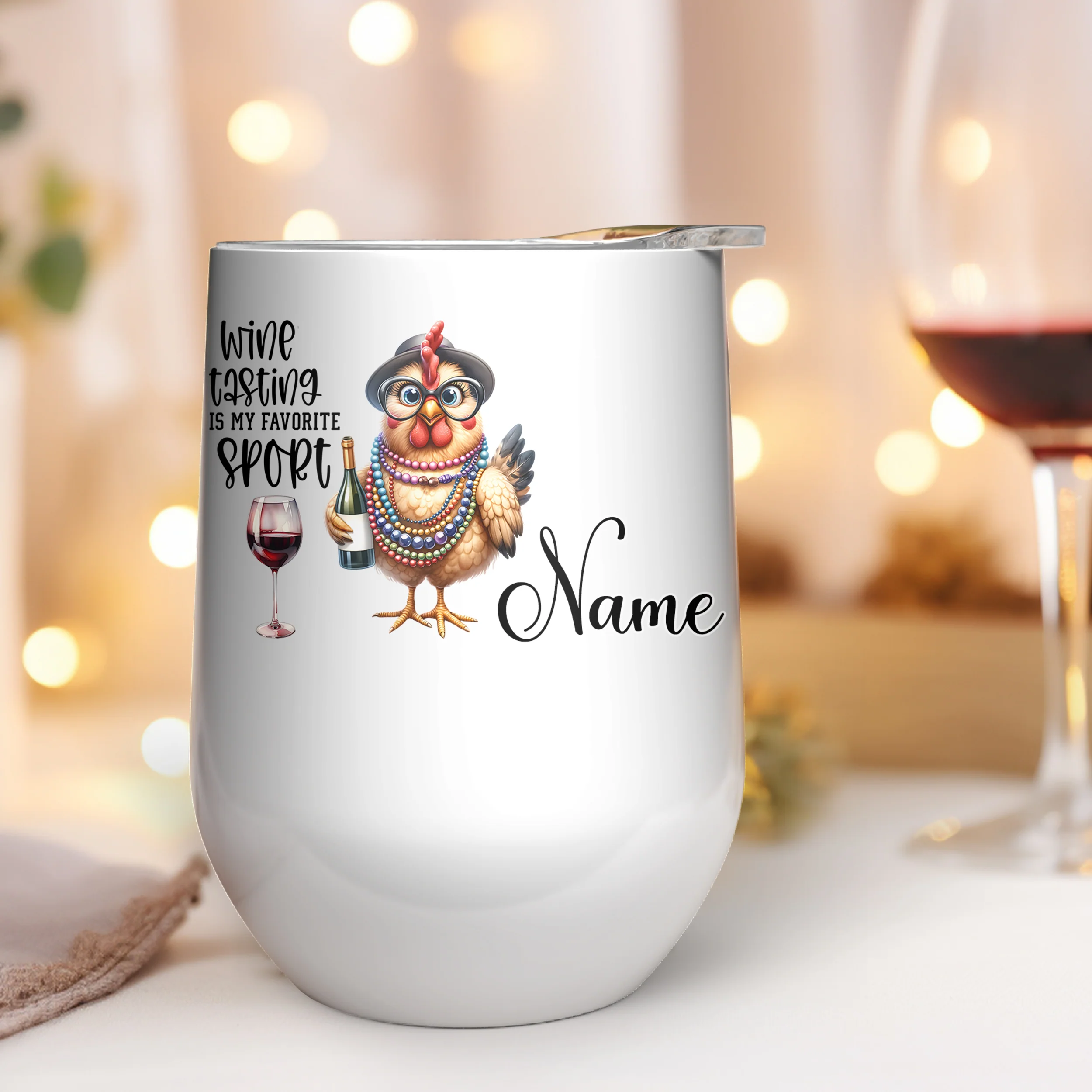 Weinbecher mit lustiger Huhn-Grafik - Image 3
