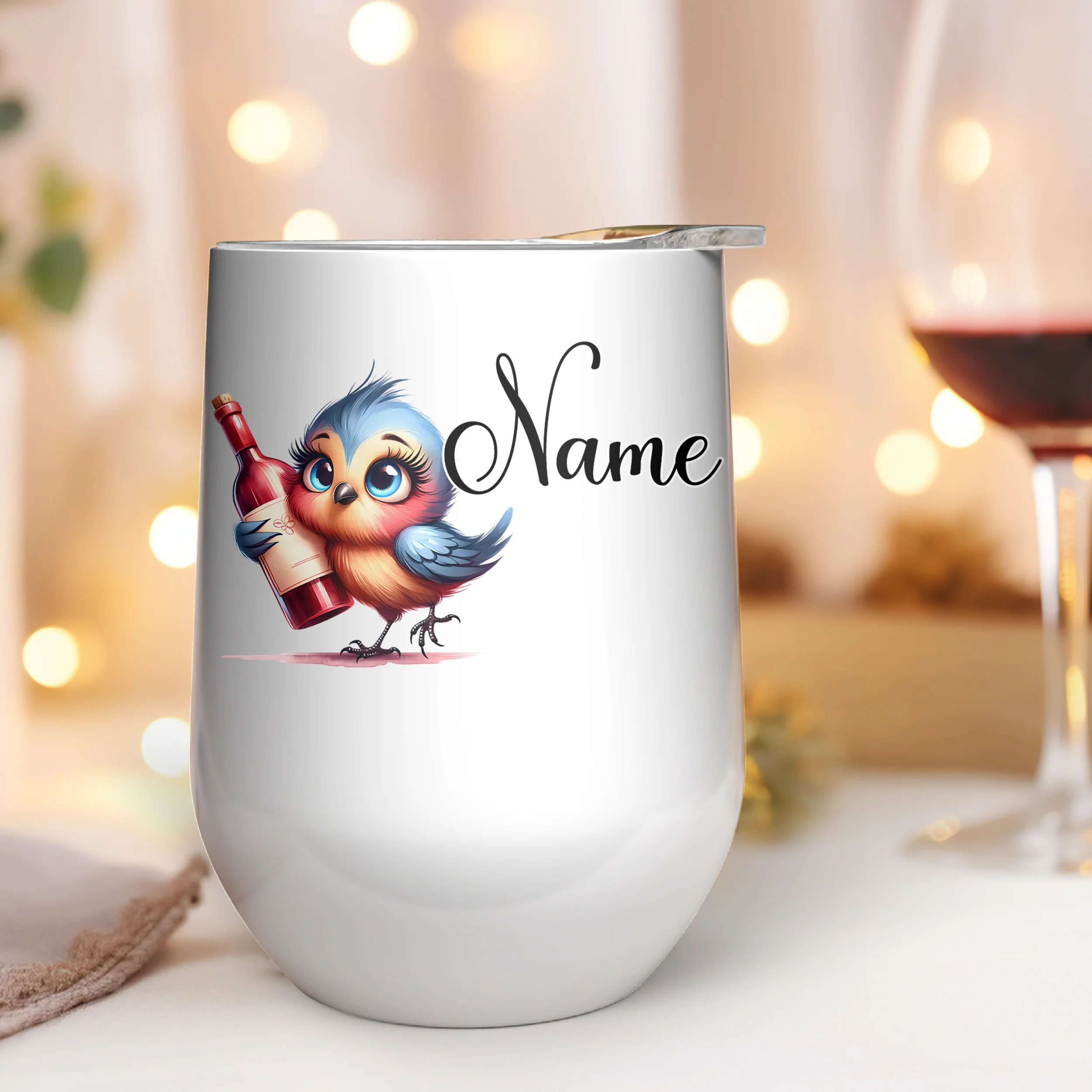 Weinbecher mit süßem Vogelmotiv - Image 3