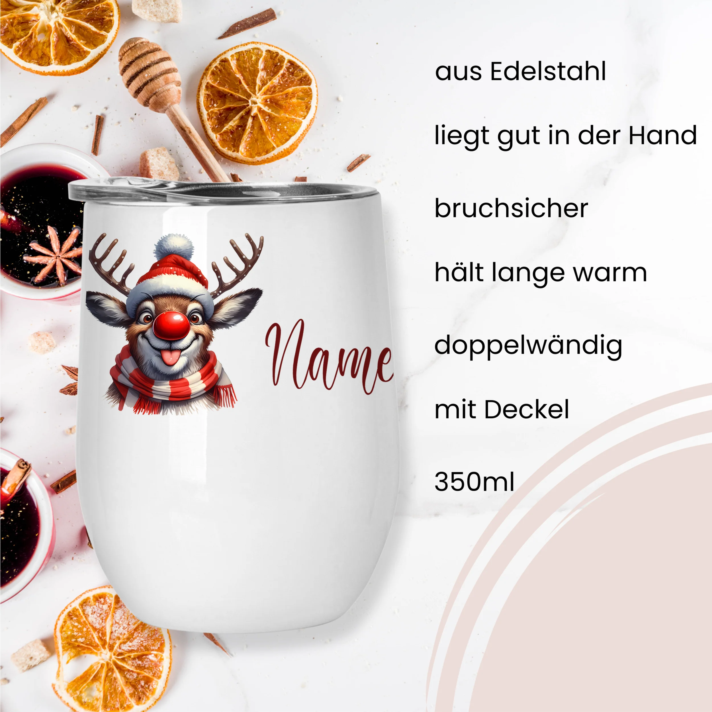 Weinbecher Rentier - Ein fröhlicher Begleiter für deine Feiern - Image 3