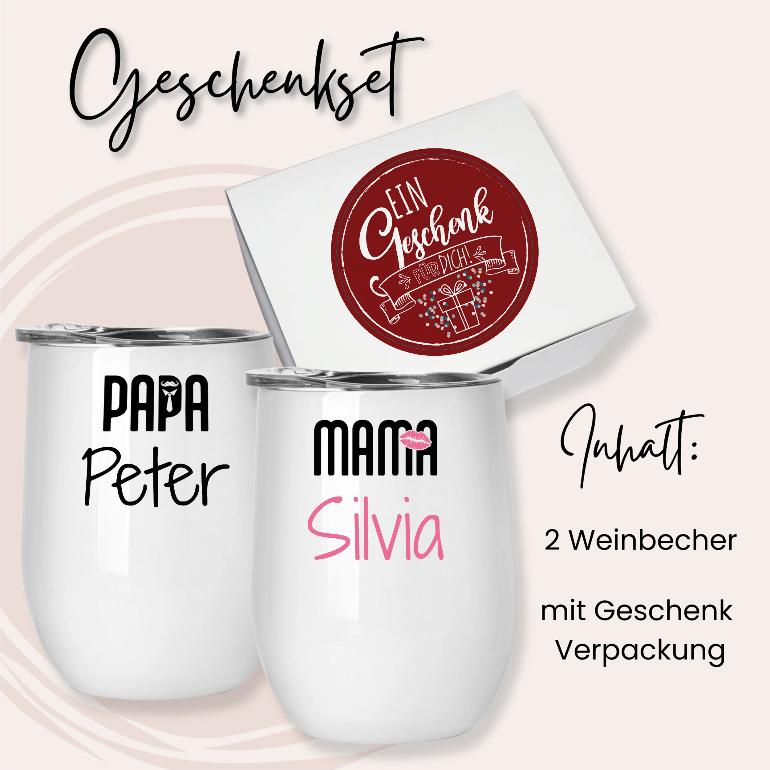 Weinbecher Set für Mama und Papa - Ein liebevolles Geschenk - Image 4