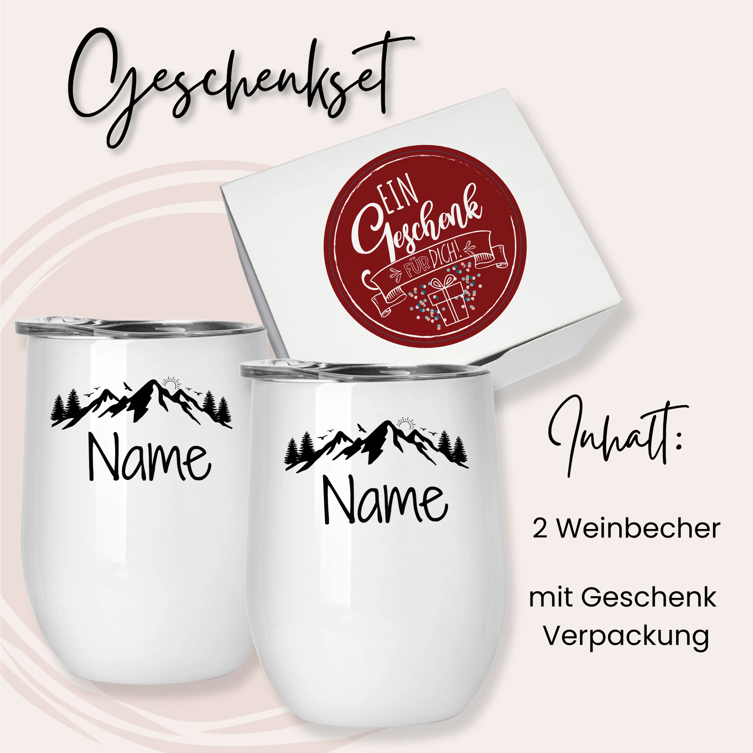 Weinbecher Set mit Bergmotiv - Image 4