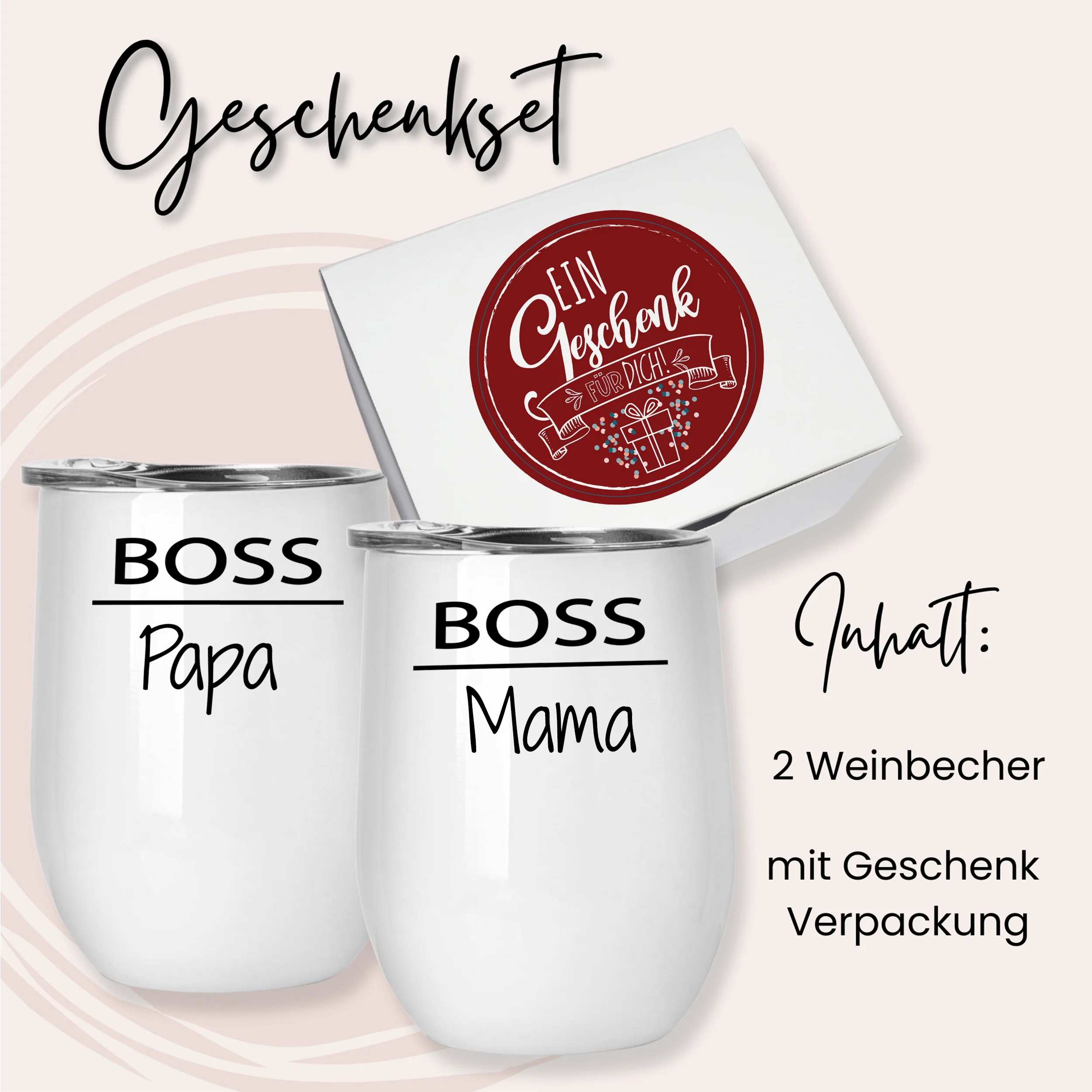 Weinbecher Set mit besonderen Botschaften - Für die besten Eltern - Image 4