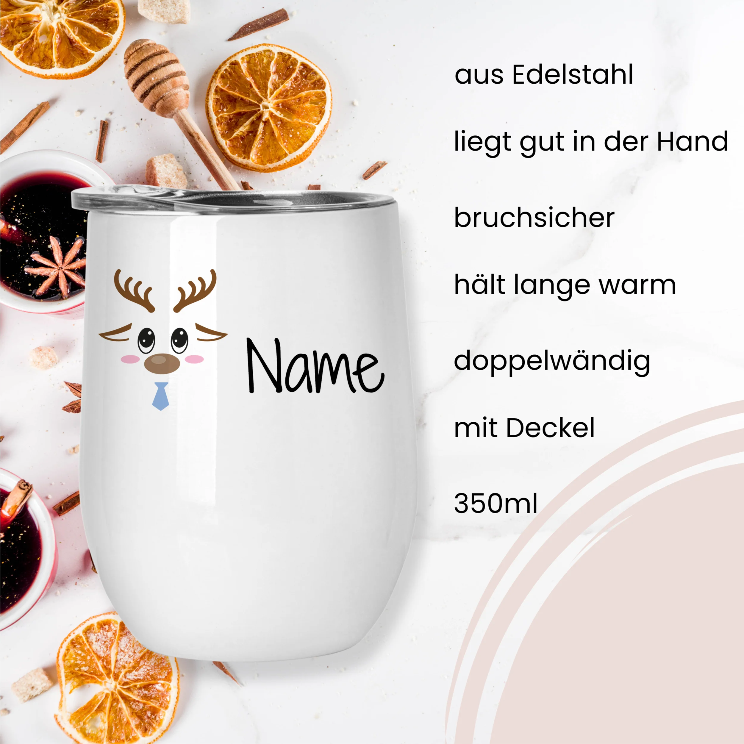 Weinbecher Set mit Rentier-Motiv - Fröhliche Feste feiern - Image 2