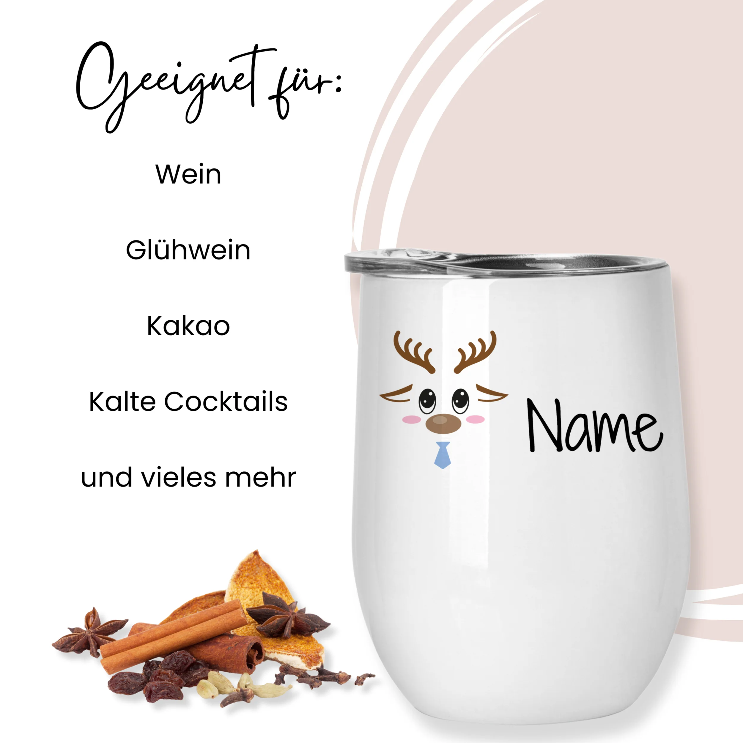 Weinbecher Set mit Rentier-Motiv - Fröhliche Feste feiern - Image 3