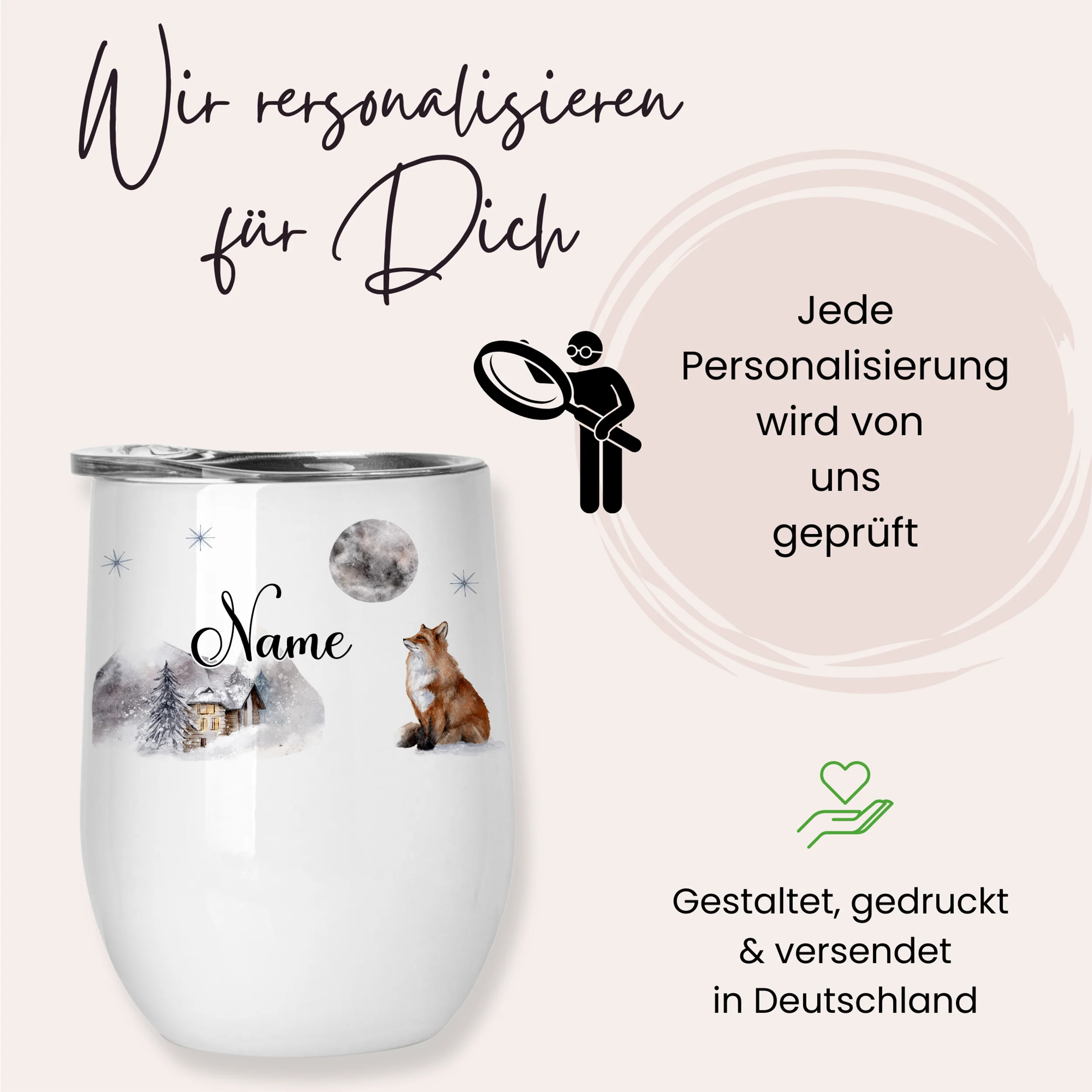 Zwei Glühweinbecher Set mit Fuchs- und Hirschmotiv - Image 5