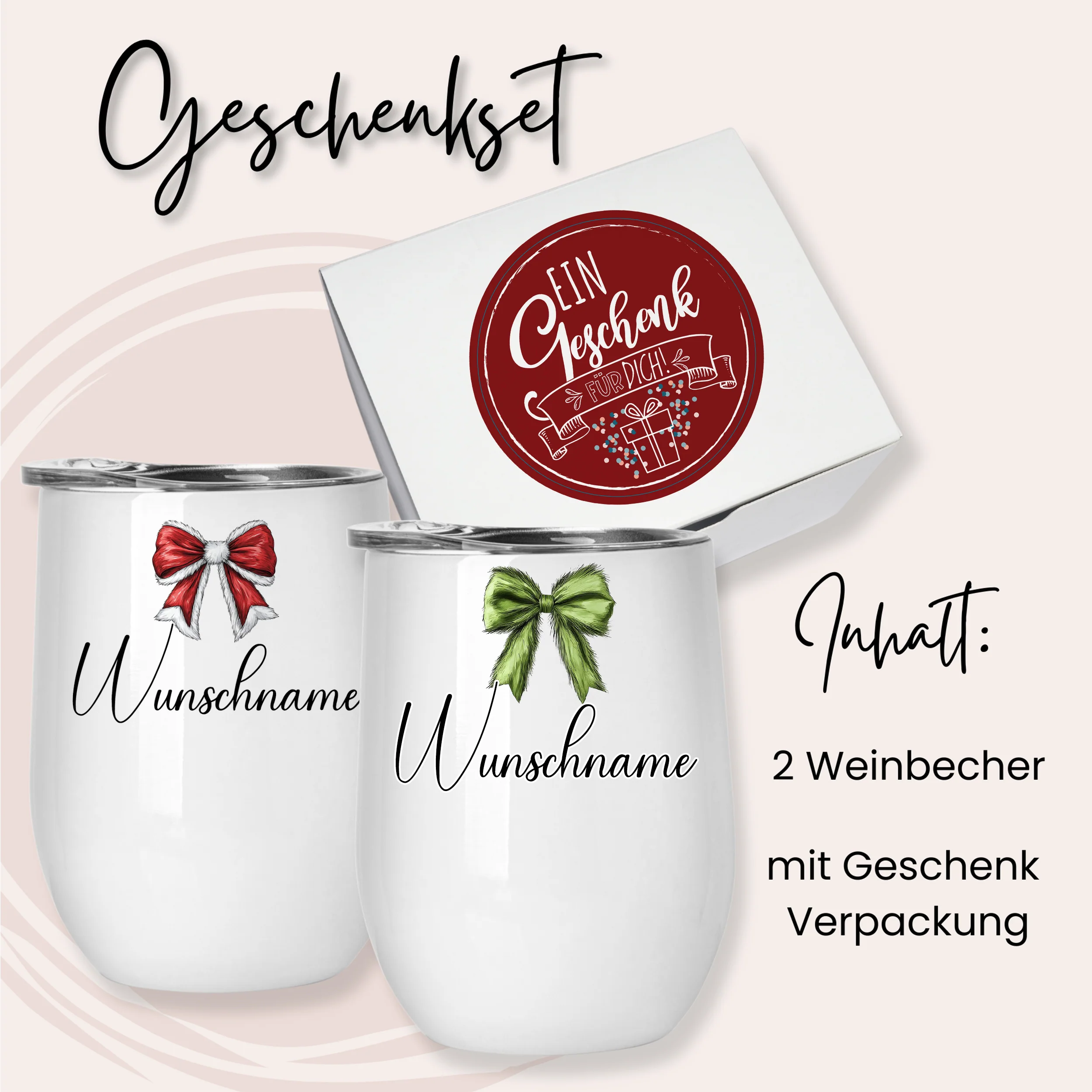 Zwei Glühweinbecher Set mit Schleifenmotiv - Image 4