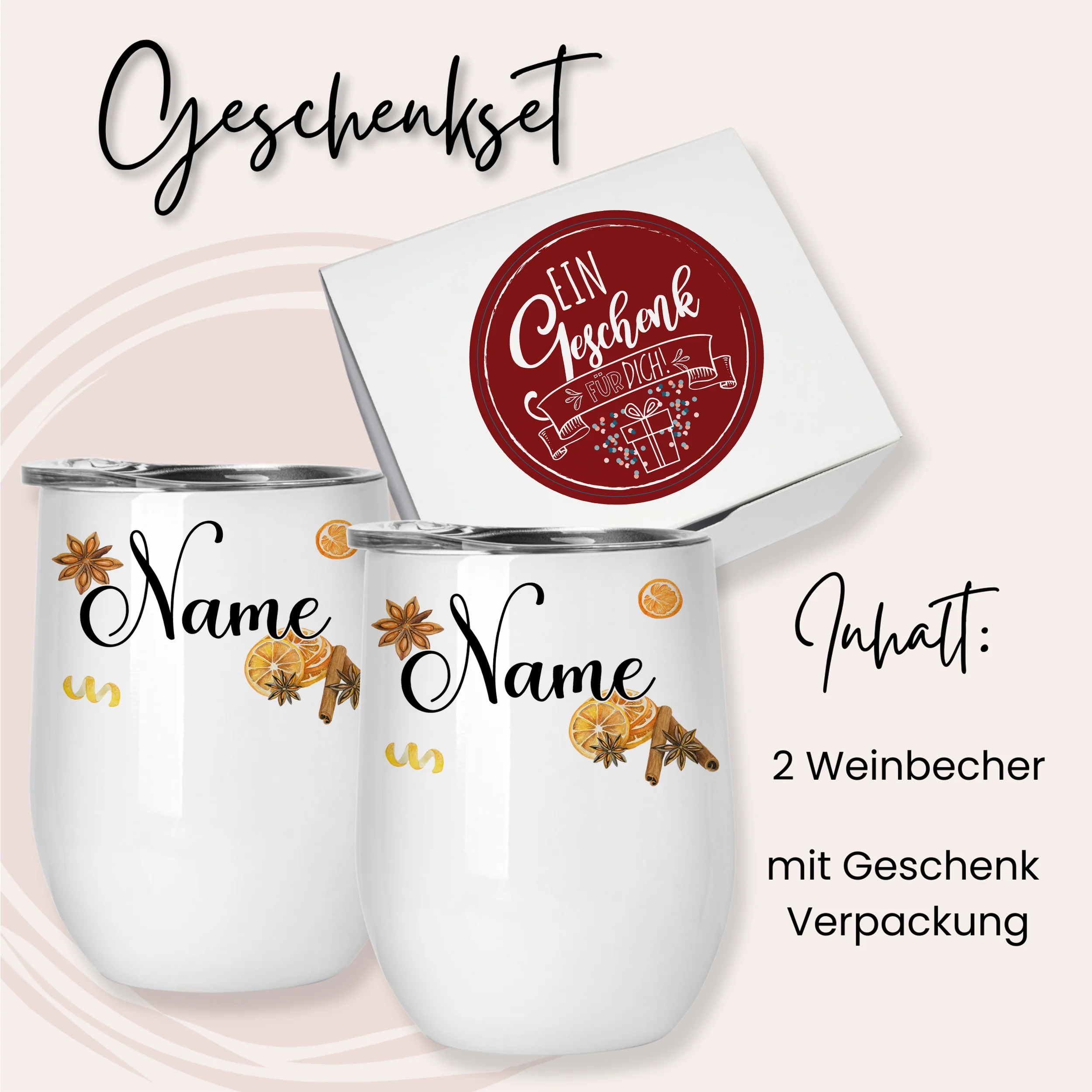 Zwei Glühweinbecher Set mit Zimtmotiven - Image 4